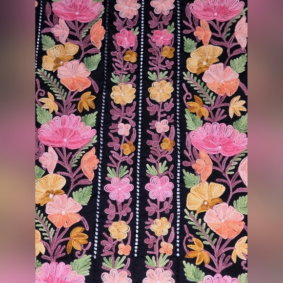 Heavily Embroidered Floral Dress With Split Sides - Picture 8 of 9